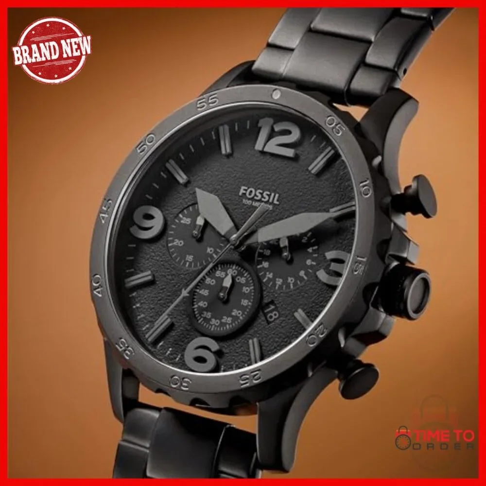 Oversized Stainless Steel Chronograph Watch with Quartz Movement